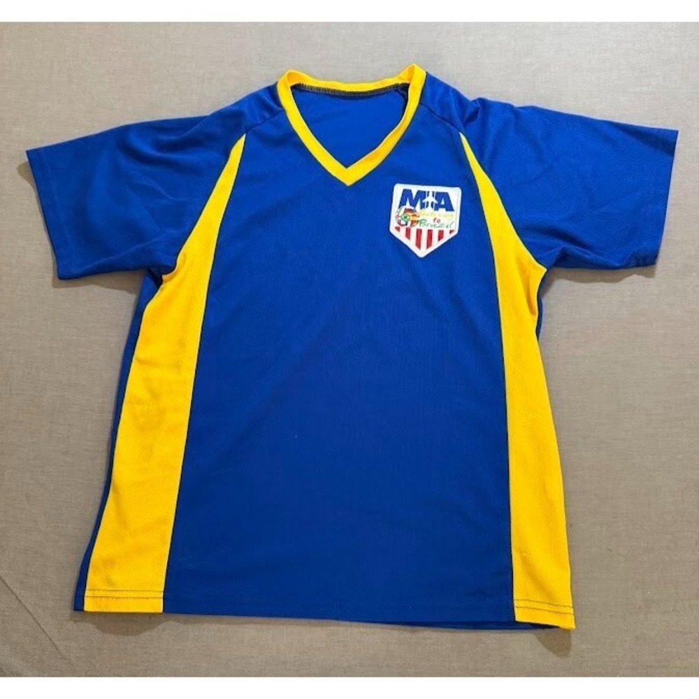 Vintage‎ Gateway To Brazil MIA Soccer Jersey Mens L Blue Short Sleeve Pullover.